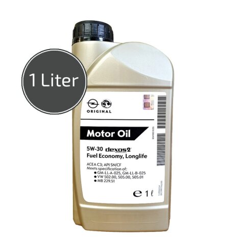 Original Opel Motoröl, Longlife GM, 5W-30, 1l Motoröl, GM-LL-A-025, GM-LL-B-025, GM dexos2