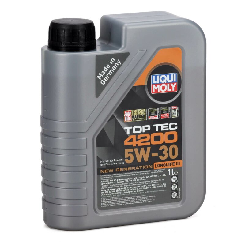 Motoröl Liqui Moly 5W30 Top Tec 4200, Freigabe ACEA C3, API SP, BMW